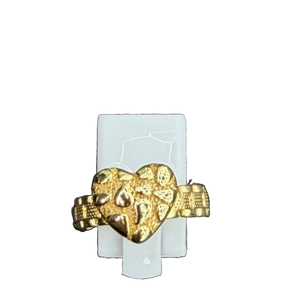 14K Gold Nugget Heart Ring 4.7 Grams Size 7.5
